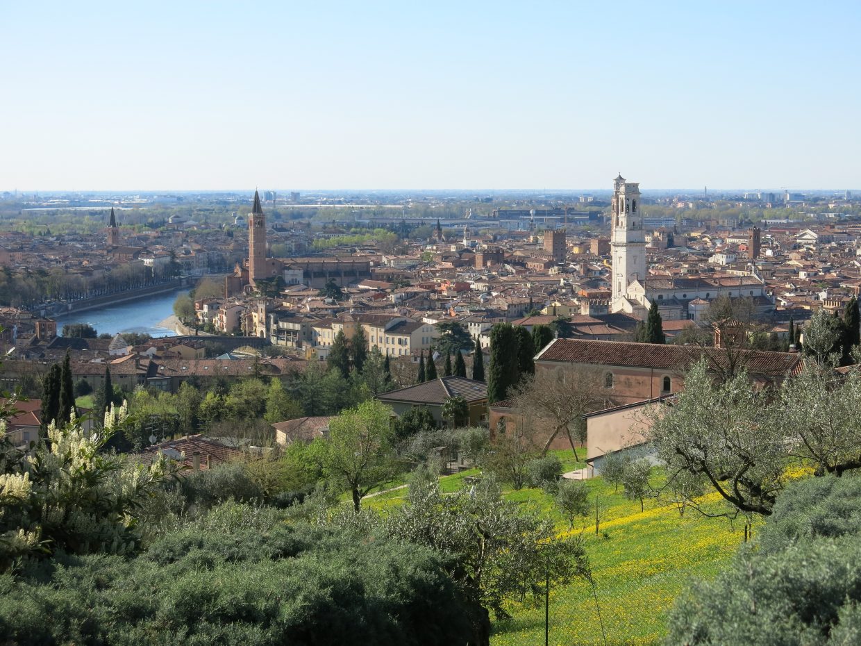 A view of Verona, the departure of the cycling holidays