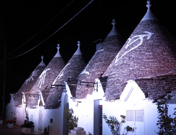 A short walk by the Trulli after dinner